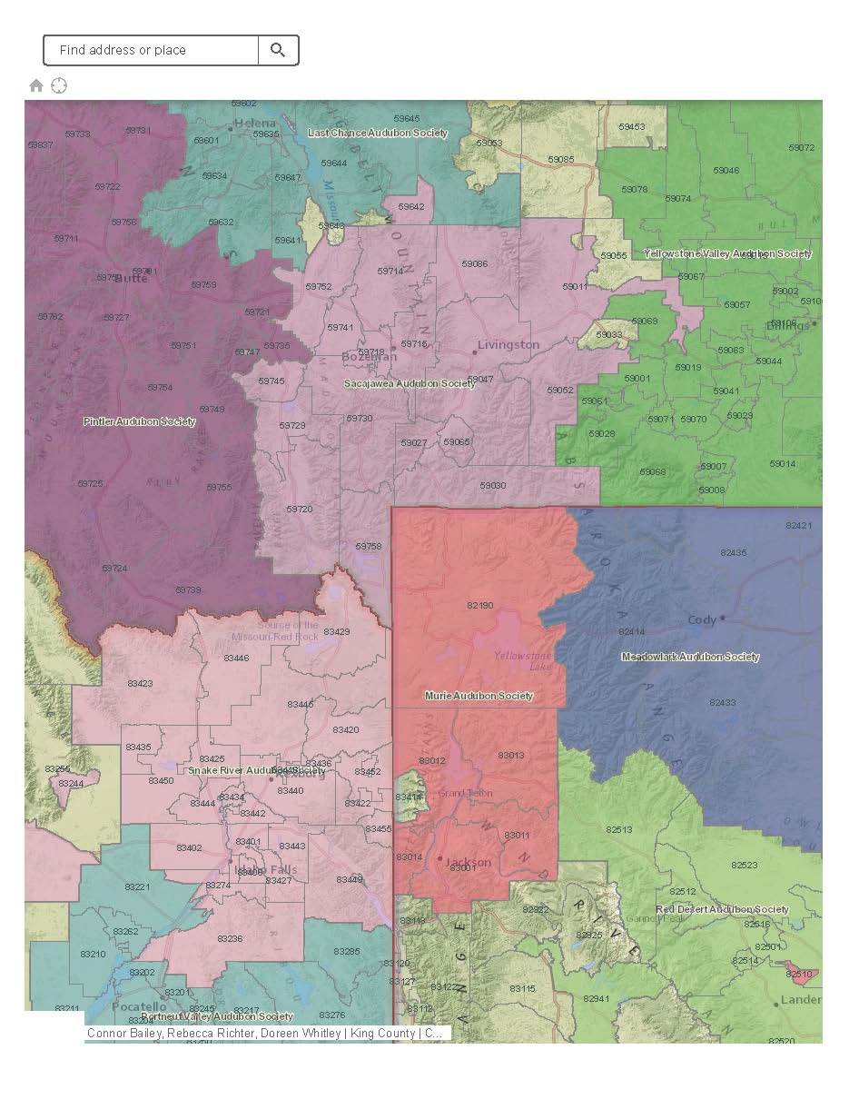 SAS Region Map - Sacajawea Audubon Society